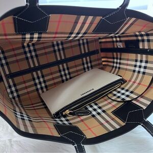 Large checkered linen shopper shoulder bag new !